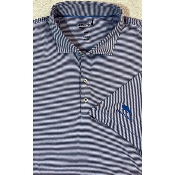johnnie-O Other - Johnnie-O Performance Polo Purple Pink Striped XXL UPF50 Craft Farms Golf Club‎
